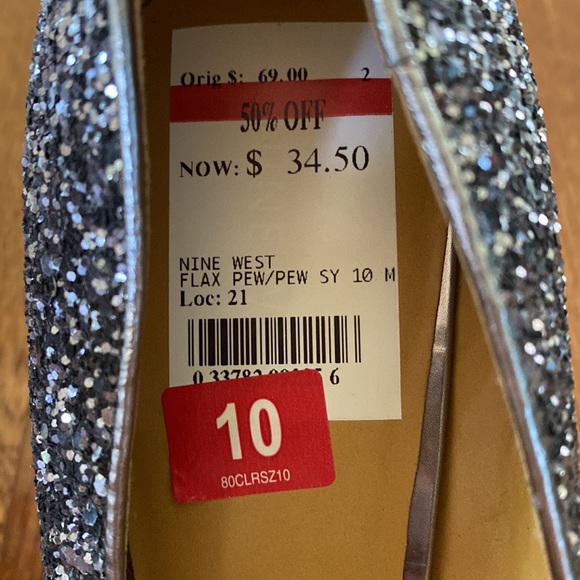 Nine West Flax Pewter Sparkle heels - Picture 8 of 9